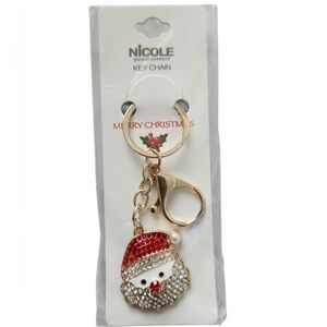 Nicole Santa Keychain with Red and Silver Accents